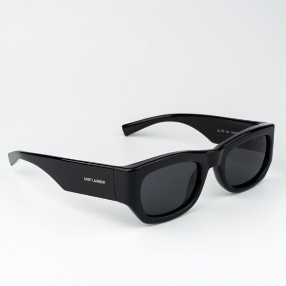 NEW Saint Laurent SL713 001 Black Grey Rectangle Unisex Sunglasses main image 13